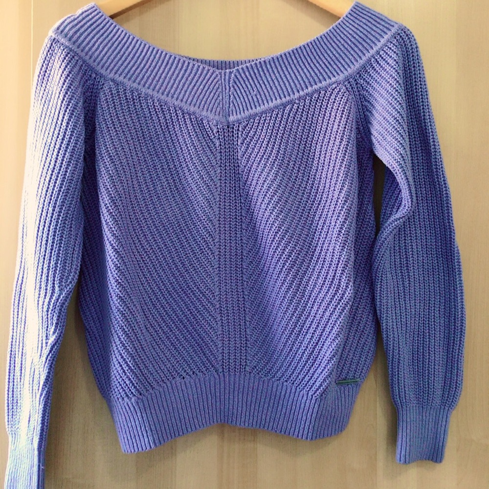 Soft Purple Off the Shoulder Sweater